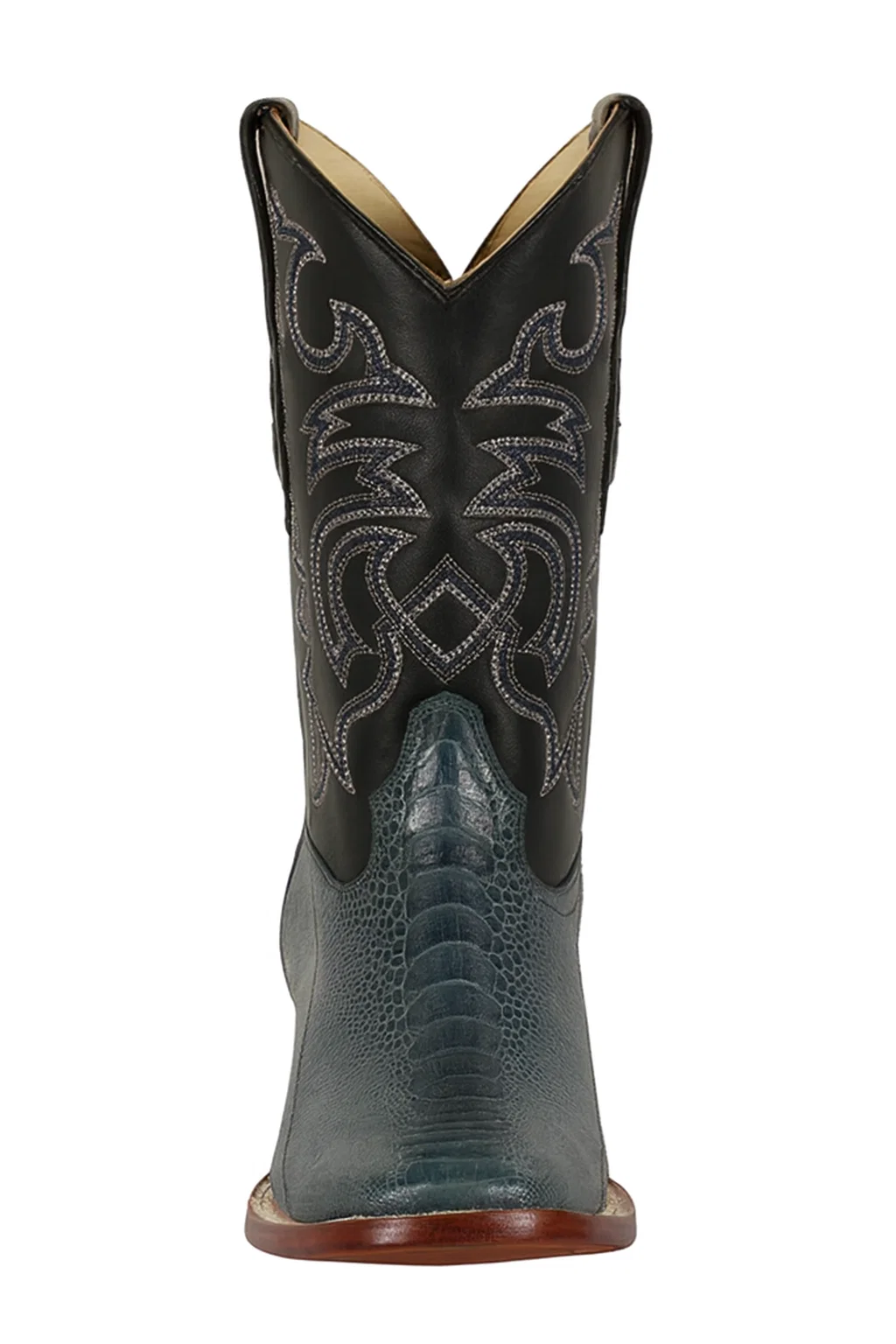 Men's Los Altos Ostrich Leg Skin Wide Square Toe Boots