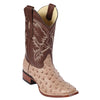 Men's Los Altos Ostrich Skin Wide Square Toe Boots -A 4 LAB-8220382-060  - from alligatorwarehouse.com