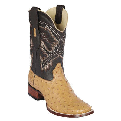 Men's Los Altos Ostrich Skin Wide Square Toe Boots -A 5 LAB-8220382-060  - from alligatorwarehouse.com