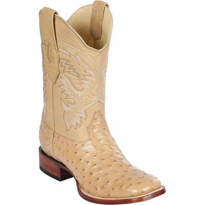 Men's Los Altos Ostrich Skin Wide Square Toe Boots - B 5 LAB-8220354-060  - from alligatorwarehouse.com