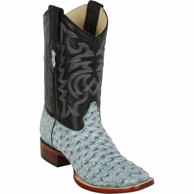 Men's Los Altos Ostrich Skin Wide Square Toe Boots -A 1 LAB-8220382-060  - from alligatorwarehouse.com