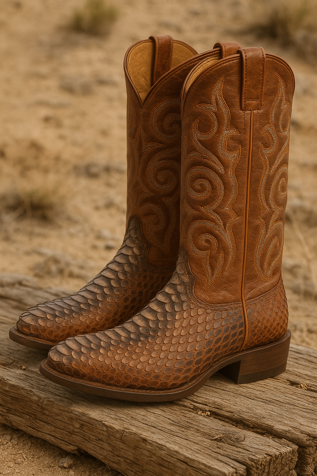 Men's Los Altos Python J-Toe Boots - Rustic