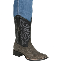 Men's Los Altos Shark Skin Wide Square Toe Boots