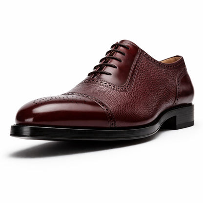 Mens Mezlan Murino Calf & Deerskin Cap Toe Dress Shoe in Black