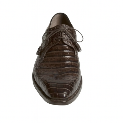 Mens Mezlan Anderson Caiman Crocodile Dress Shoe in Brown 6   - from alligatorwarehouse.com