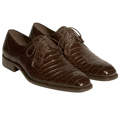 Mens Mezlan Anderson Caiman Crocodile Dress Shoe in Brown 8   - from alligatorwarehouse.com