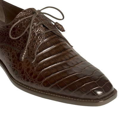 Mens Mezlan Anderson Caiman Crocodile Dress Shoe in Brown 9   - from alligatorwarehouse.com