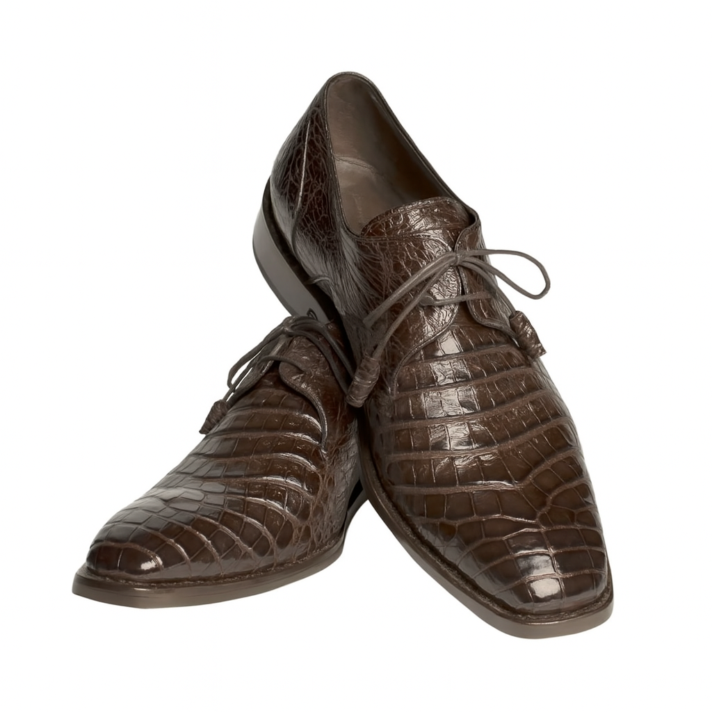 Mens Mezlan Anderson Caiman Crocodile Dress Shoe in Brown 10   - from alligatorwarehouse.com