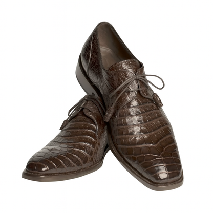 Mens Mezlan Anderson Caiman Crocodile Dress Shoe in Brown