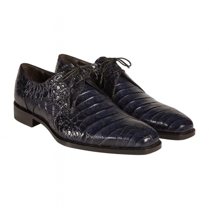 Mens Mezlan Anderson Caiman Crocodile Dress Shoe in Navy