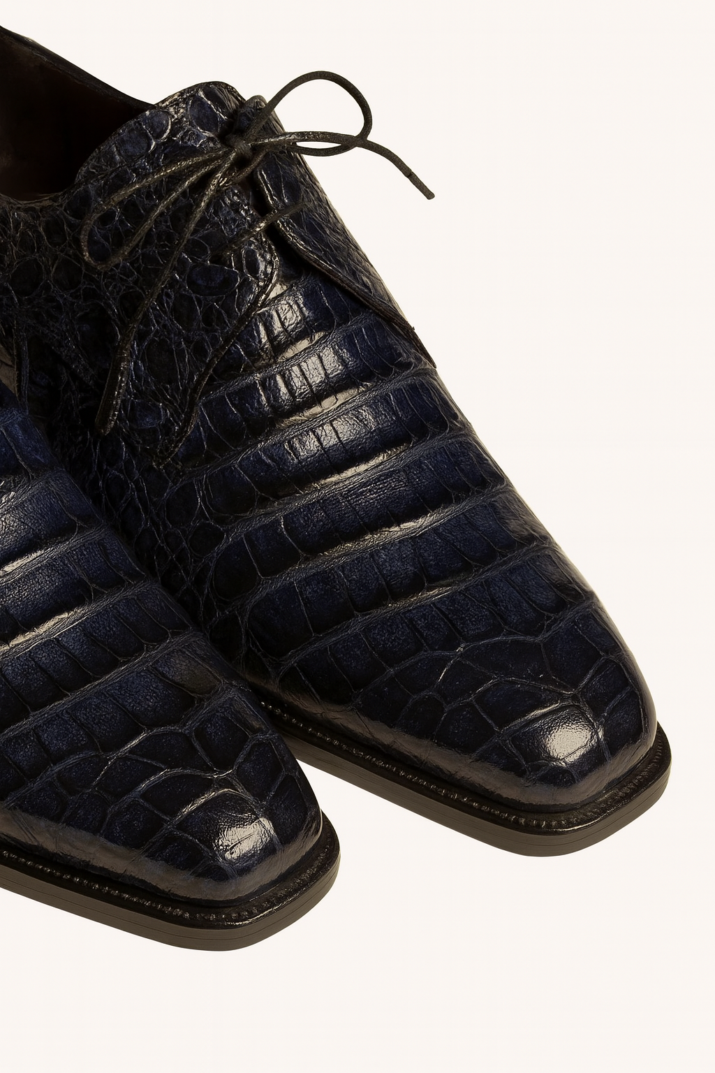 Mens Mezlan Anderson Caiman Crocodile Dress Shoe in Navy 7   - from alligatorwarehouse.com