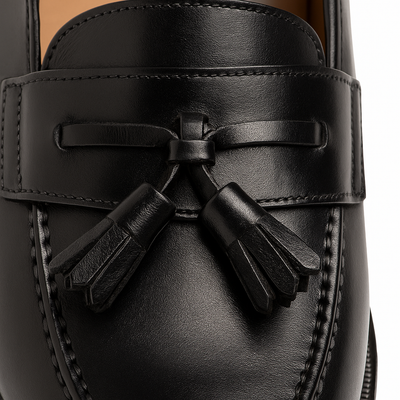 Mens Mezlan Santander Classic Tassel Loafer Dress Shoe in Black - LAST CALL 10.5,11 7   - from alligatorwarehouse.com