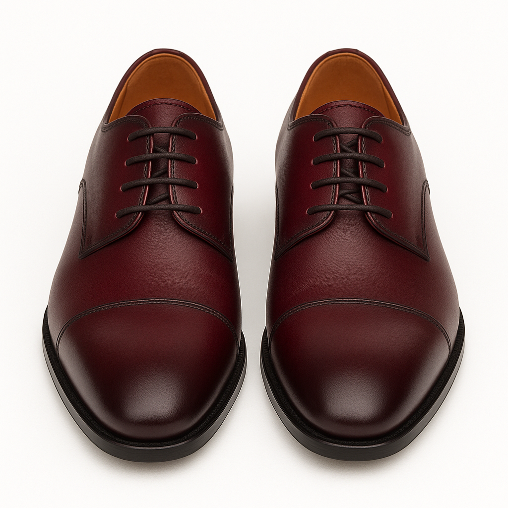 Mens Mezlan Republic Calfskin Cap Toe Blucher Dress Shoe in Tan