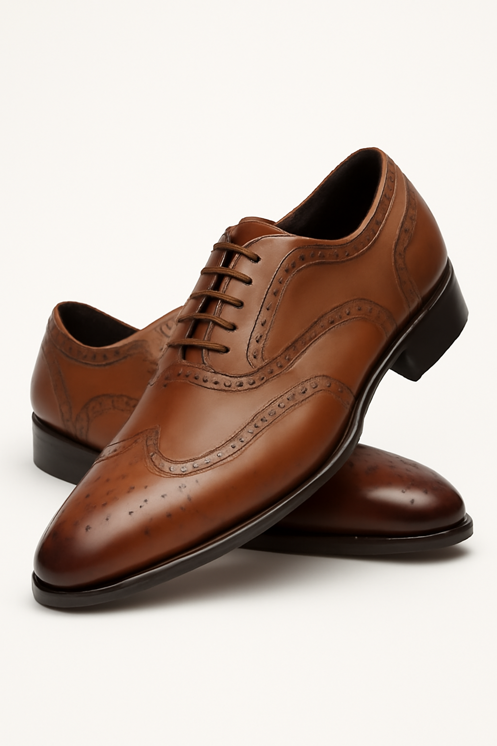 Mens Mezlan Ugalde Classic Wingtip Dress Shoe in Cognac