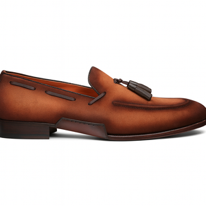 Men's Pavese Sport Hand-Burnished Suede Tassel Slip-On Shoes By Mezlan Made In Spain Brand