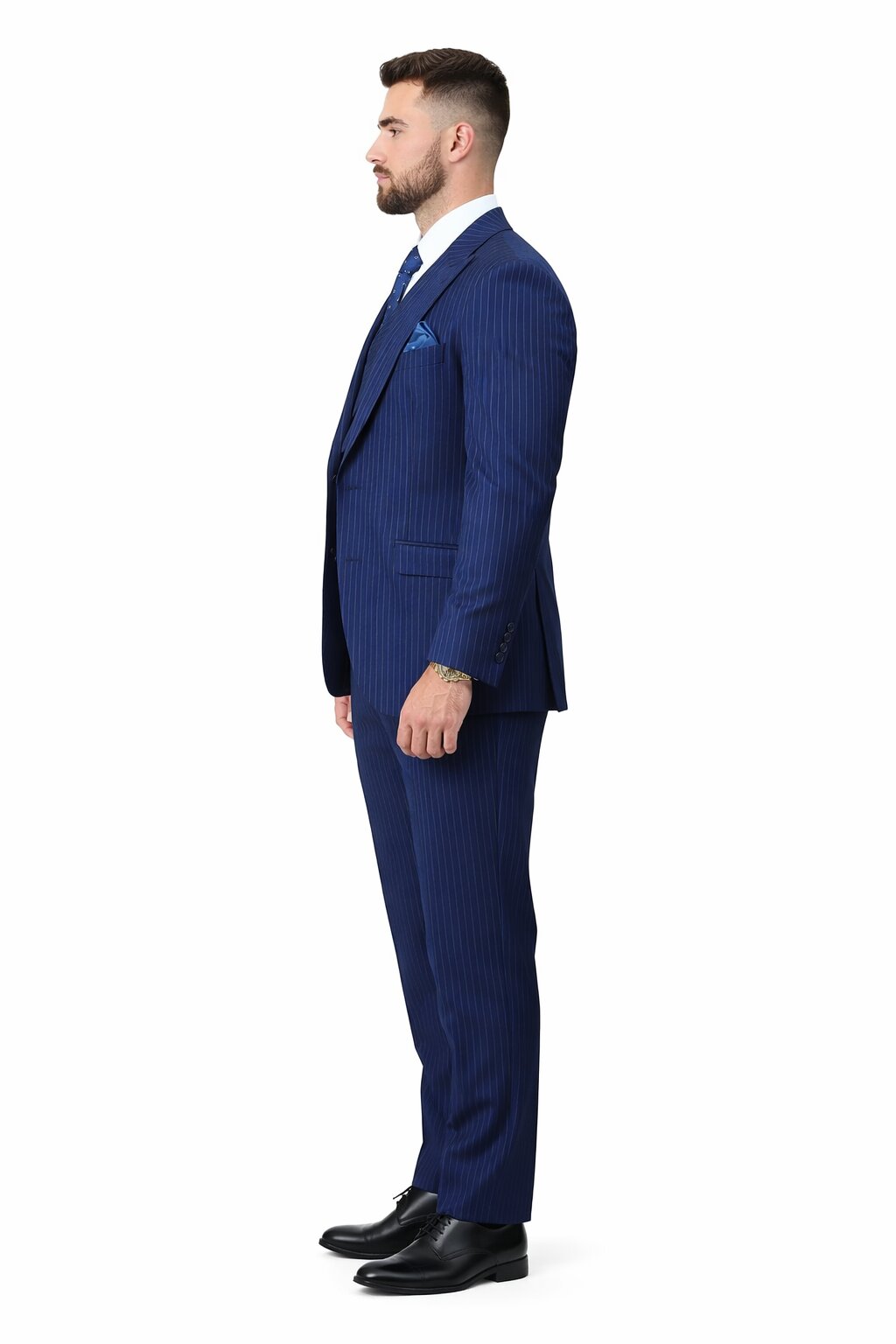 Mens Gangster Pinstripe 2 Button Double Breasted Vest Grey Suit