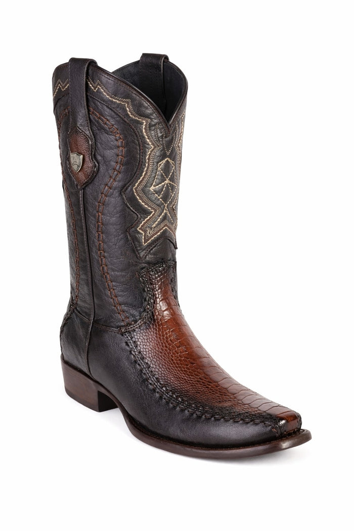 Men's Wild West Ostrich Leg with Deer Dubai Toe Boots 279F05