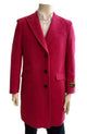 Men's Overcoat - Wool Three Quarter Car coat + Pink