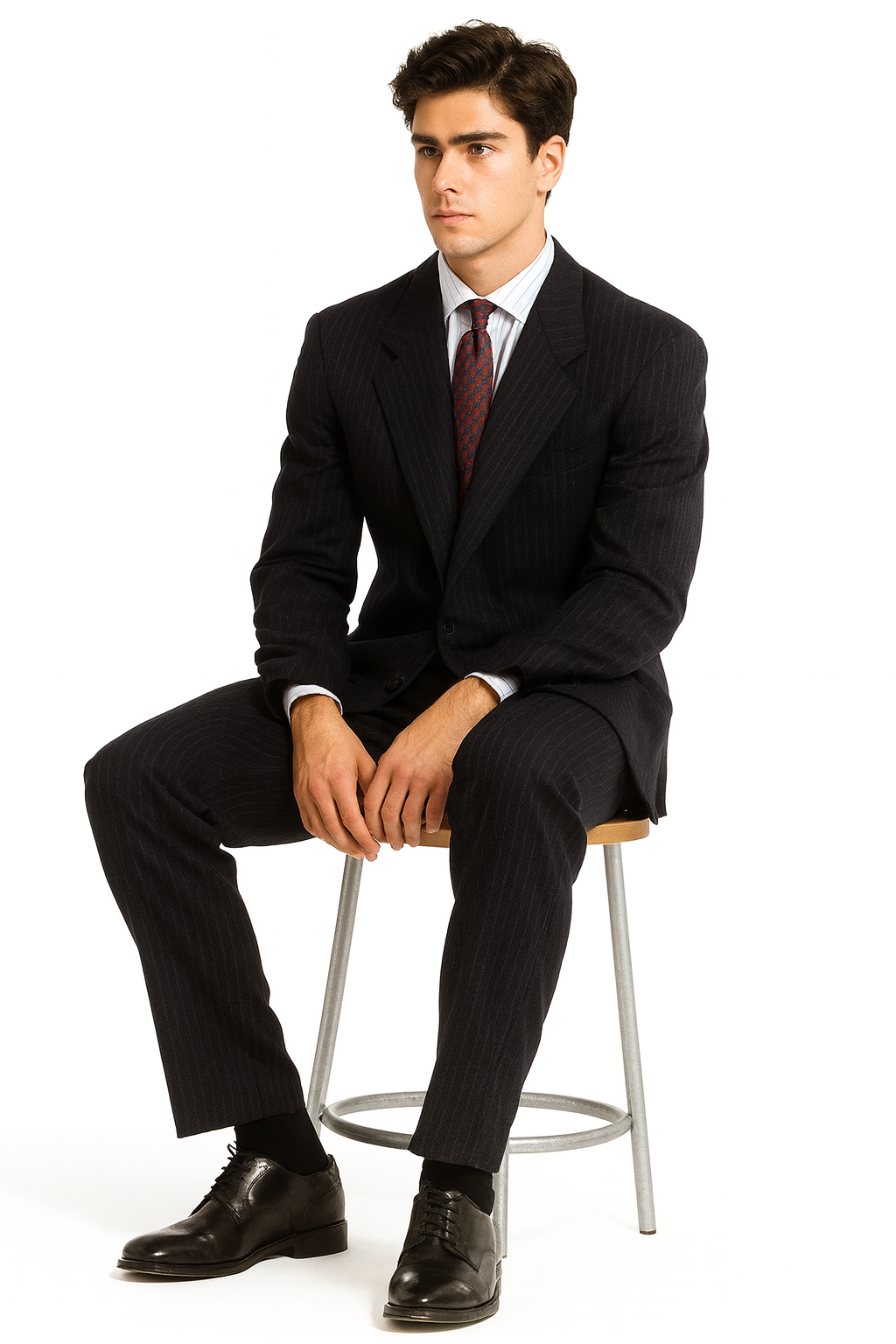 Mens Patrick Bateman | American Psycho Black Pinstripe Suit