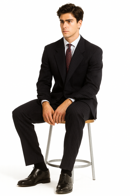 Mens Patrick Bateman | American Psycho Black Pinstripe Suit