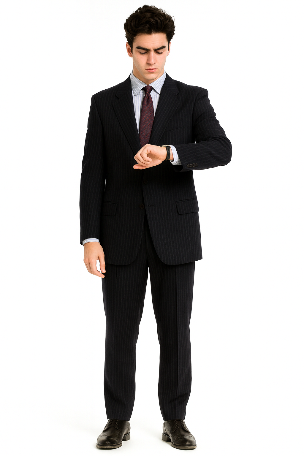 Mens Patrick Bateman | American Psycho Black Pinstripe Suit