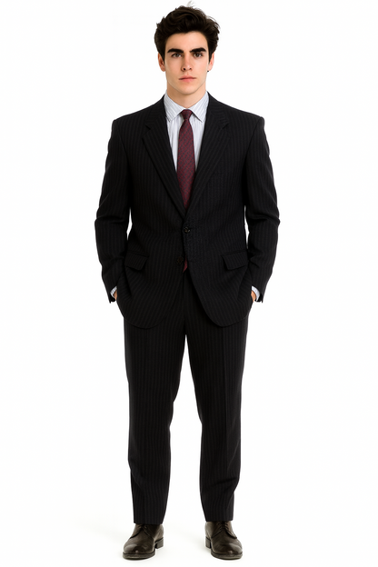 Mens Patrick Bateman | American Psycho Black Pinstripe Suit