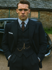 Mens Peaky Blinders Costume Michael Gray 1920s Vested Pinstripe Suit