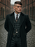Mens Peaky Blinders Costume Thomas Shelby 3PC Suit & Black Overcoat