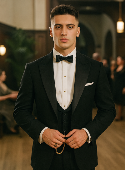 Mens Peaky Blinders Costume Thomas Shelby Black Vested Tuxedo 1   - from alligatorwarehouse.com