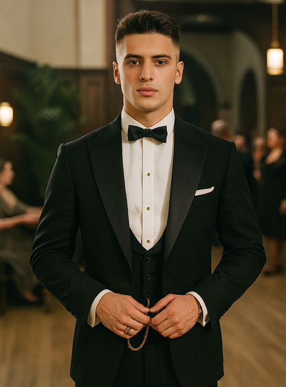 Mens Peaky Blinders Costume Thomas Shelby Black Vested Tuxedo