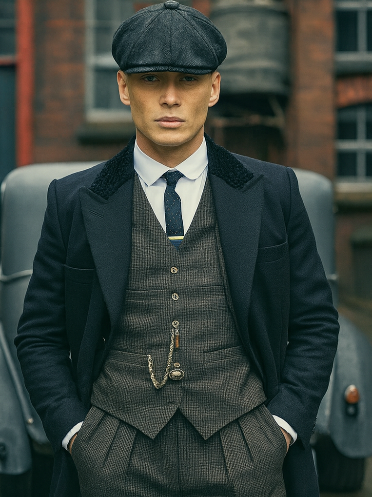 Mens Peaky Blinders Costume Thomas Shelby Grey Outfit