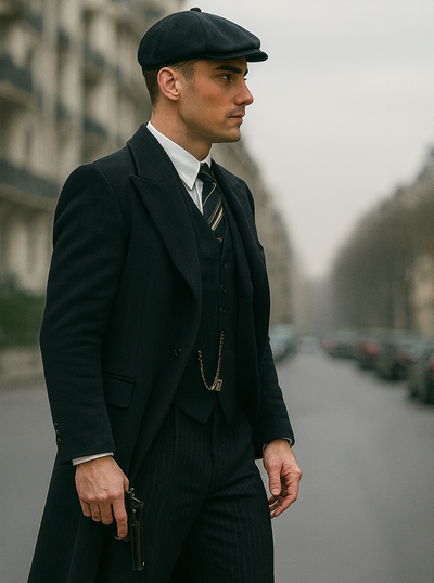 Mens Peaky Blinders Costume Thomas Shelby Pinstripe Outfit 3   - from alligatorwarehouse.com