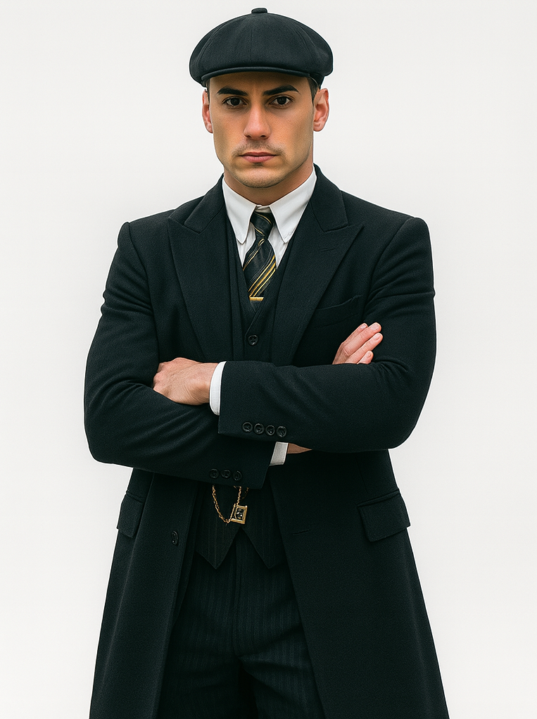 Mens Peaky Blinders Costume Thomas Shelby Pinstripe Outfit