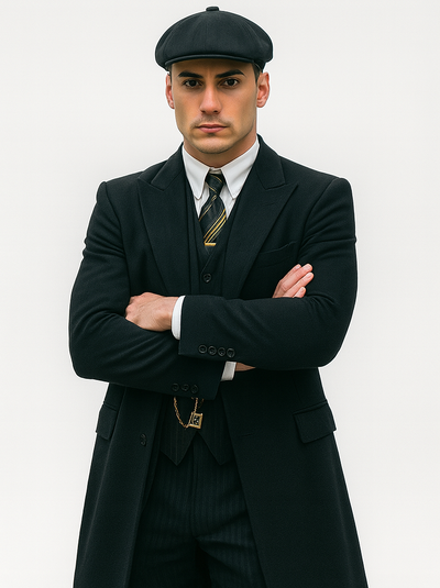 Mens Peaky Blinders Costume Thomas Shelby Pinstripe Outfit 5   - from alligatorwarehouse.com