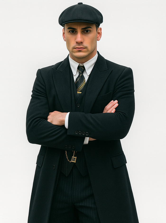 Mens Peaky Blinders Costume Thomas Shelby Pinstripe Outfit