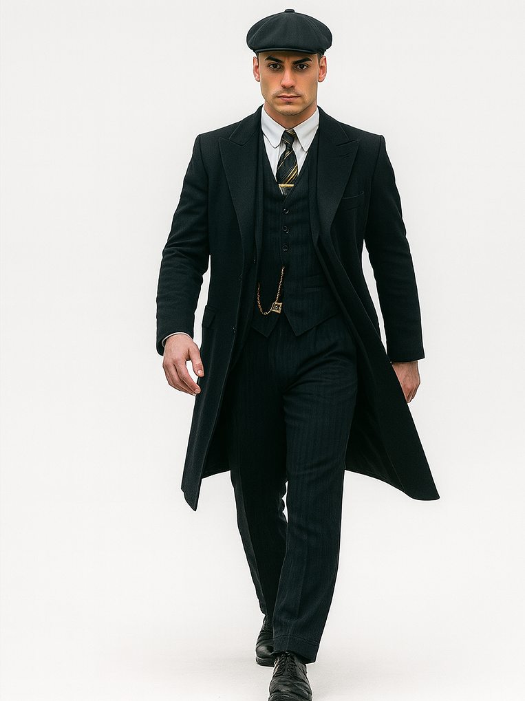 Mens Peaky Blinders Costume Thomas Shelby Pinstripe Outfit
