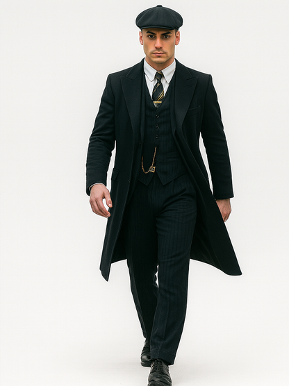 Mens Peaky Blinders Costume Thomas Shelby Pinstripe Outfit