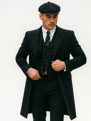 Mens Peaky Blinders Costume Thomas Shelby Pinstripe Outfit