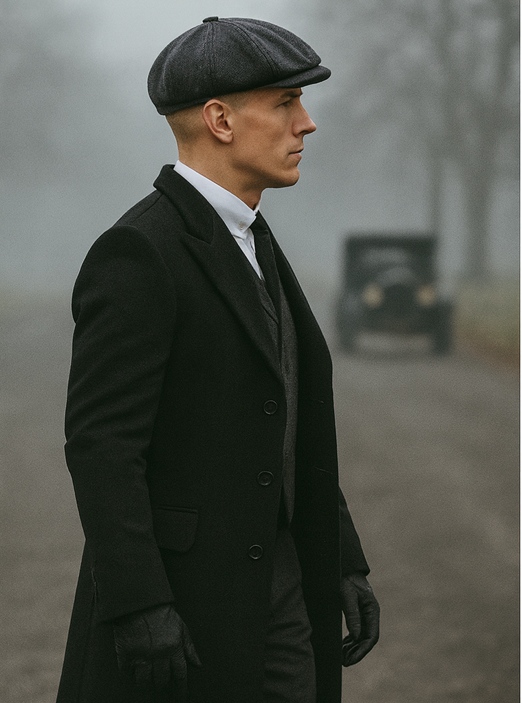 Mens Peaky Blinders Costume Thomas Shelby Suit & Overcoat