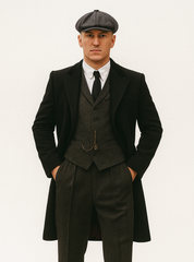 Mens Peaky Blinders Costume Thomas Shelby Suit & Overcoat