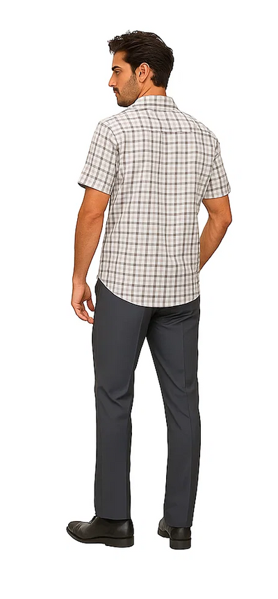 Mens Plaid Walking Suit in grey by Dreams by Zacchi – 2 Piece Leisure Outfit with Matching Shirt and Pants - $99 4   - from alligatorwarehouse.com