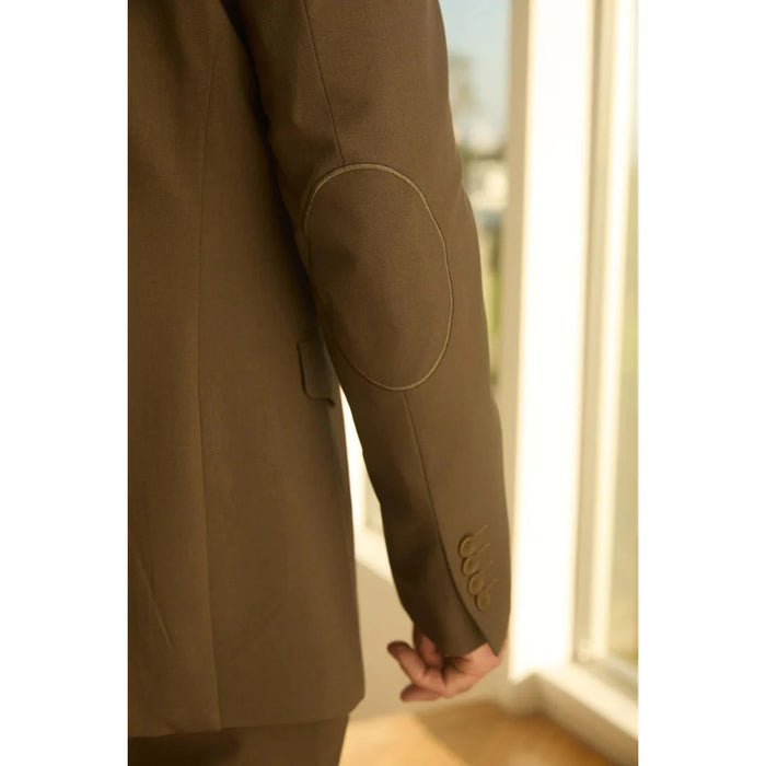 Men’s Platini Brown Western-Style Sport Suit with Elbow Patch Detail