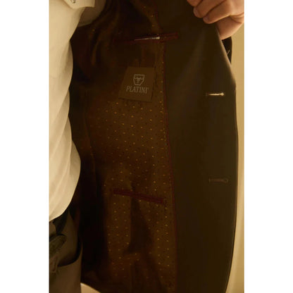 Men’s Platini Brown Western-Style Sport Suit with Elbow Patch Detail
