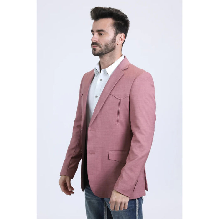 Men’s Platini Salmon Western Style Double Button Blazer