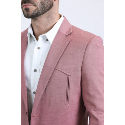 Men’s Platini Salmon Western Style Double Button Blazer