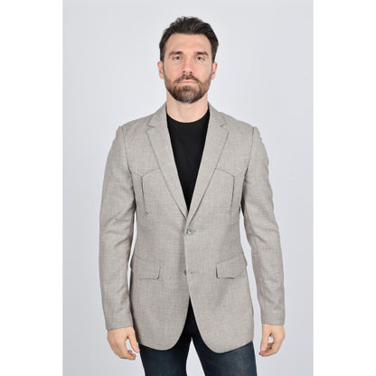 Men’s Platini Western Sport Coat – Heather Beige with Elbow Patch Detail