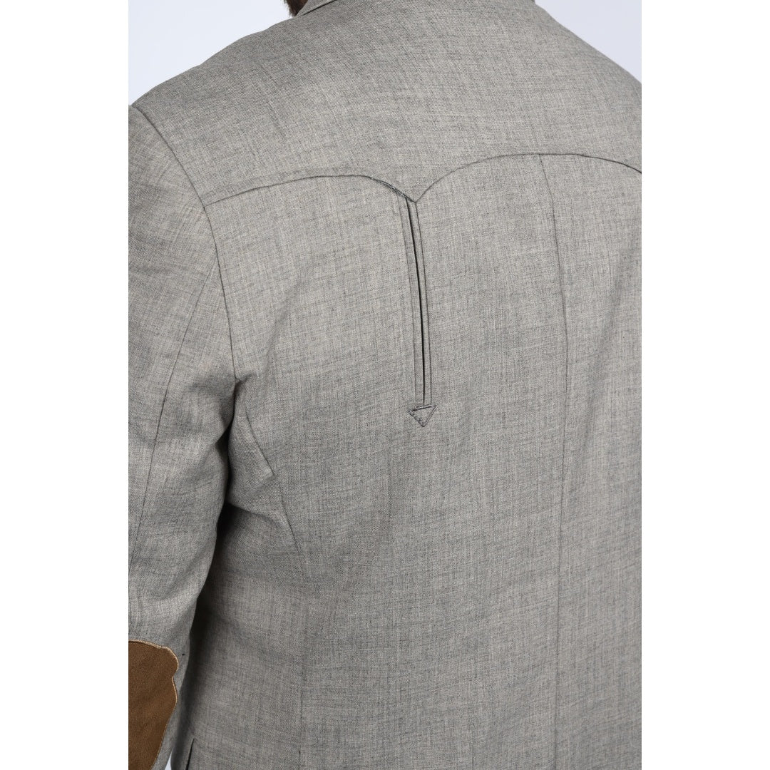 Men’s Platini Western Sport Coat – Heather Beige with Elbow Patch Detail