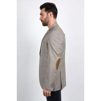 Men’s Platini Western Sport Coat – Heather Beige with Elbow Patch Detail