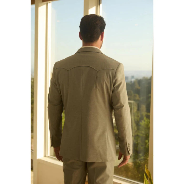 Men’s Platini Western-Style Grey Sport Suit with Elbow Patch Detail