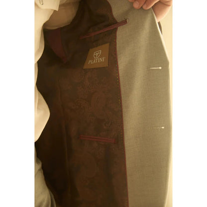 Men’s Platini Western-Style Grey Sport Suit with Elbow Patch Detail